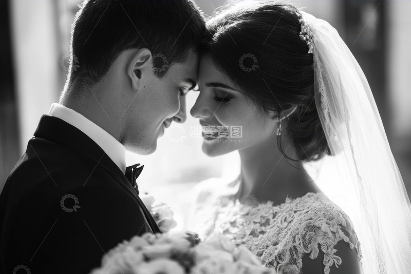 高清大图下载【趣麦麦图】结婚的一对新婚夫妇