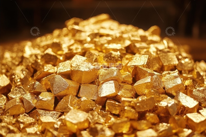 高清大图下载【趣麦麦图】一堆黄金金子特写摄影