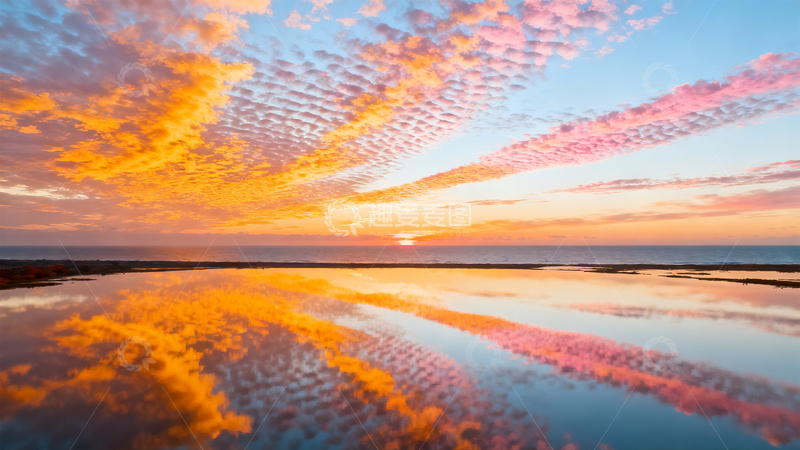 高清大图下载【趣麦麦图】天空 湖面 高清 摄影 云彩