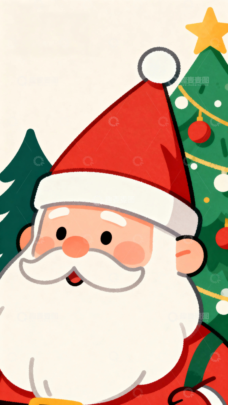 高清大图下载【趣麦麦图】圣诞节彩绘背景16
