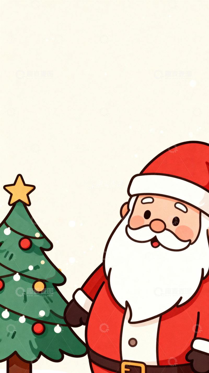 高清大图下载【趣麦麦图】圣诞节彩绘背景5
