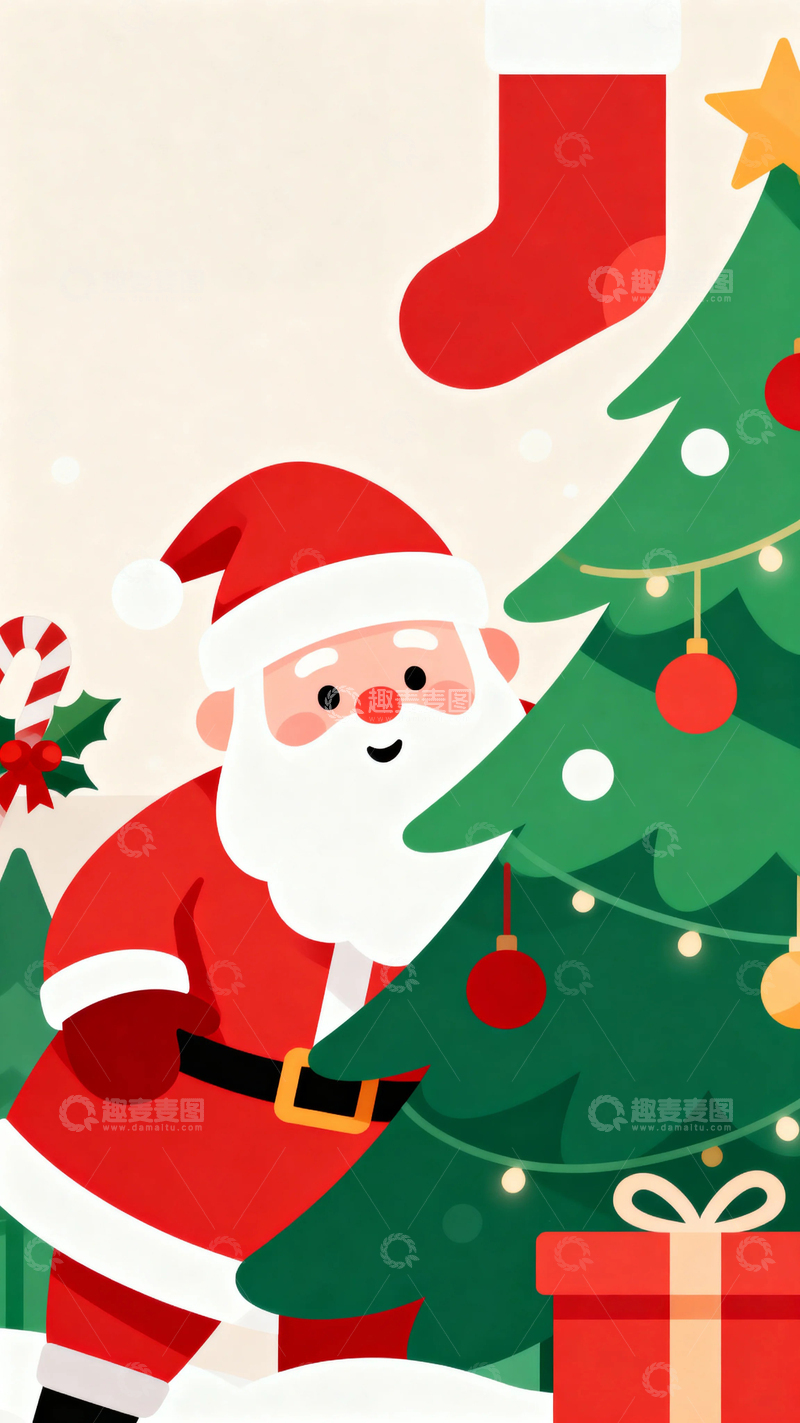高清大图下载【趣麦麦图】圣诞节彩绘背景12
