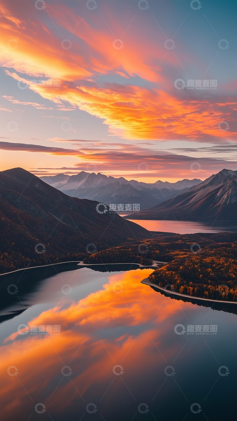高清大图下载【趣麦麦图】天空 云彩 远山 高清摄影 背景