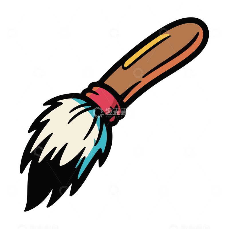 一支沾墨的毛笔