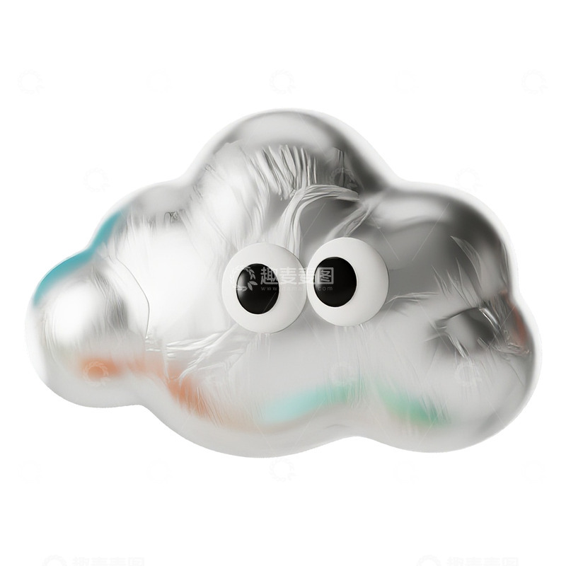 银色云朵卡通形象设计