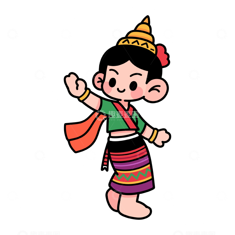 源文件下载【趣麦麦图】少数民族人物女孩3