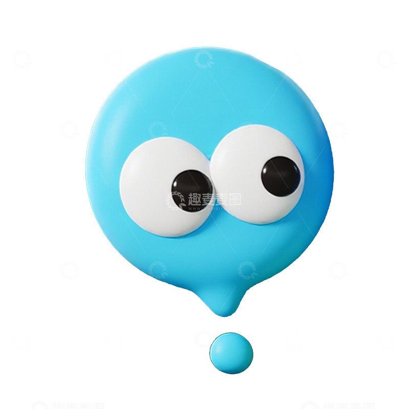 高清大图下载【趣麦麦图】蓝色气泡卡通形象设计