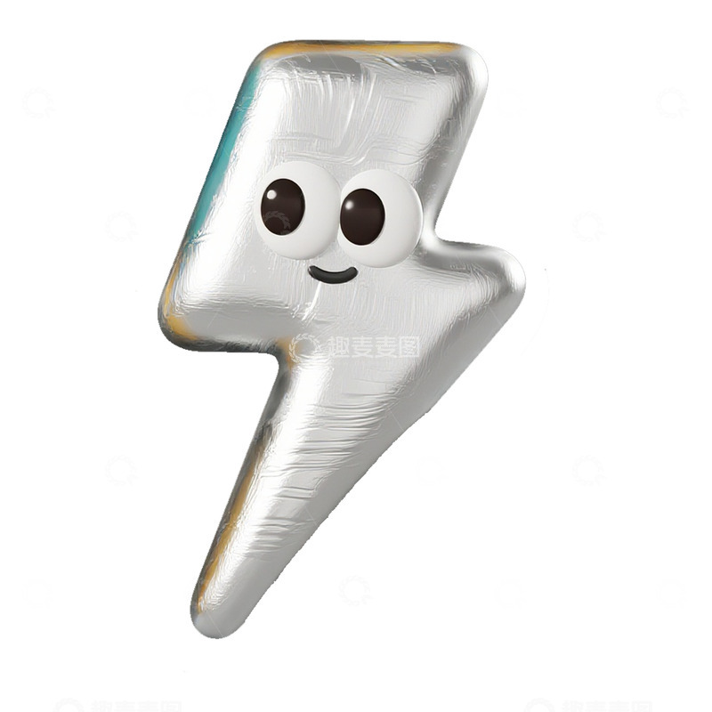 银色闪电卡通形象设计