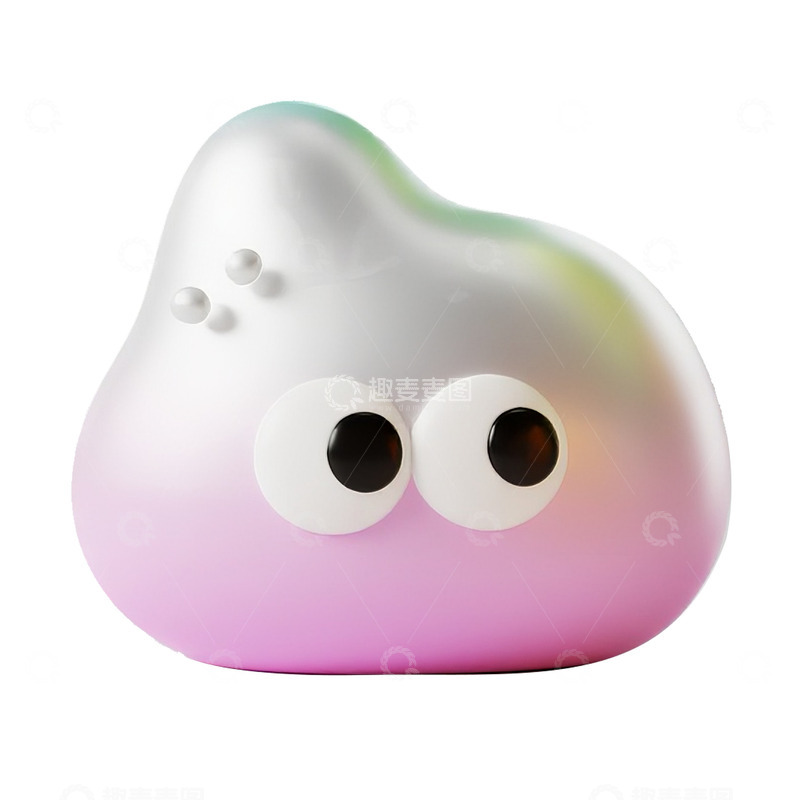 粉白渐变云朵卡通形象设计