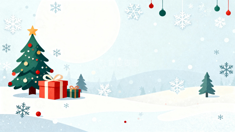 高清大图下载【趣麦麦图】圣诞节卡通插画20