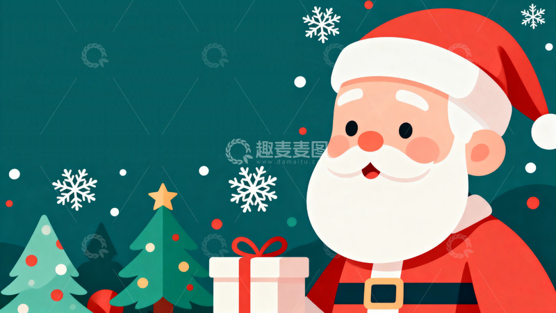 高清大图下载【趣麦麦图】圣诞节卡通插画19