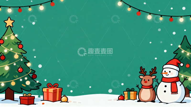 高清大图下载【趣麦麦图】圣诞节卡通插画3