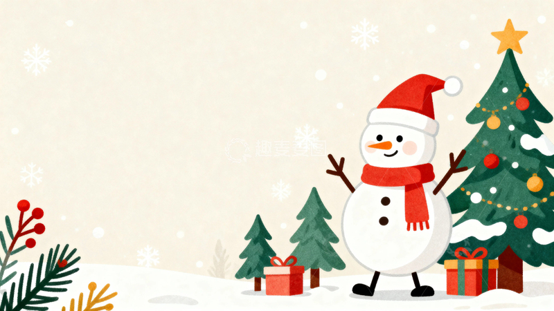 高清大图下载【趣麦麦图】圣诞节卡通插画11