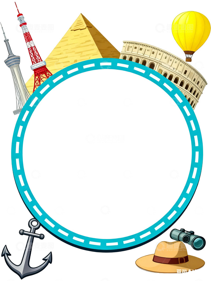 高清大图下载【趣麦麦图】世界旅游插画18