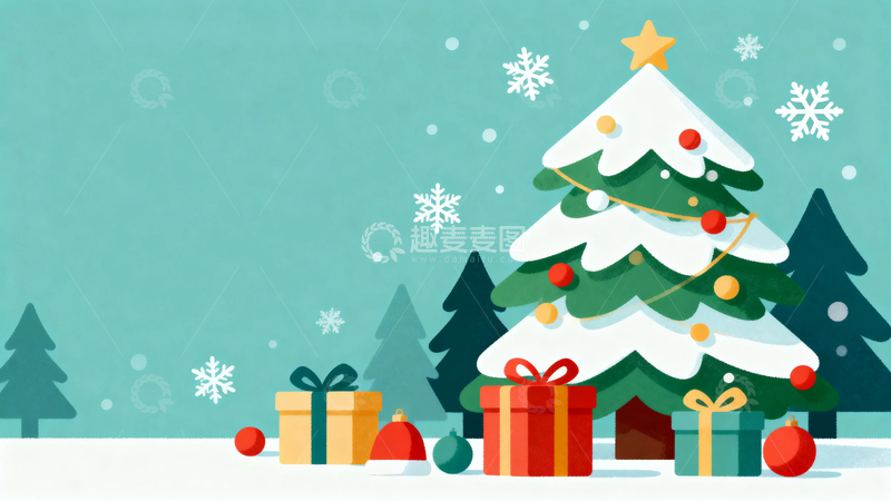 高清大图下载【趣麦麦图】圣诞节卡通插画13