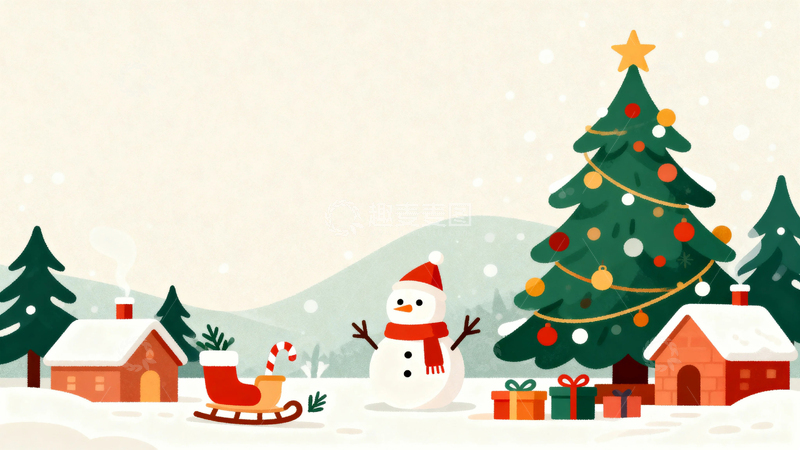 高清大图下载【趣麦麦图】圣诞节卡通插画8