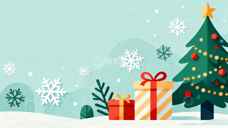 高清大图下载【趣麦麦图】圣诞节卡通插画14