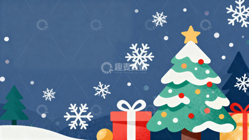 高清大图下载【趣麦麦图】圣诞节卡通插画15