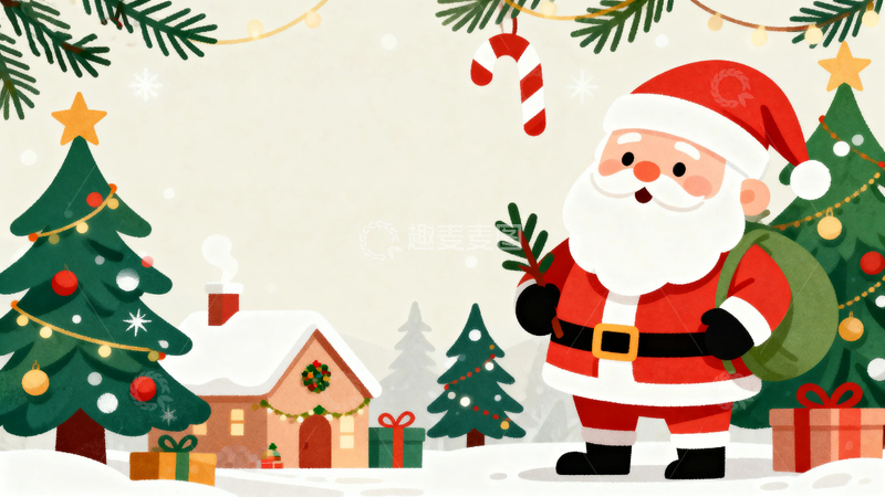 高清大图下载【趣麦麦图】圣诞节卡通插画12