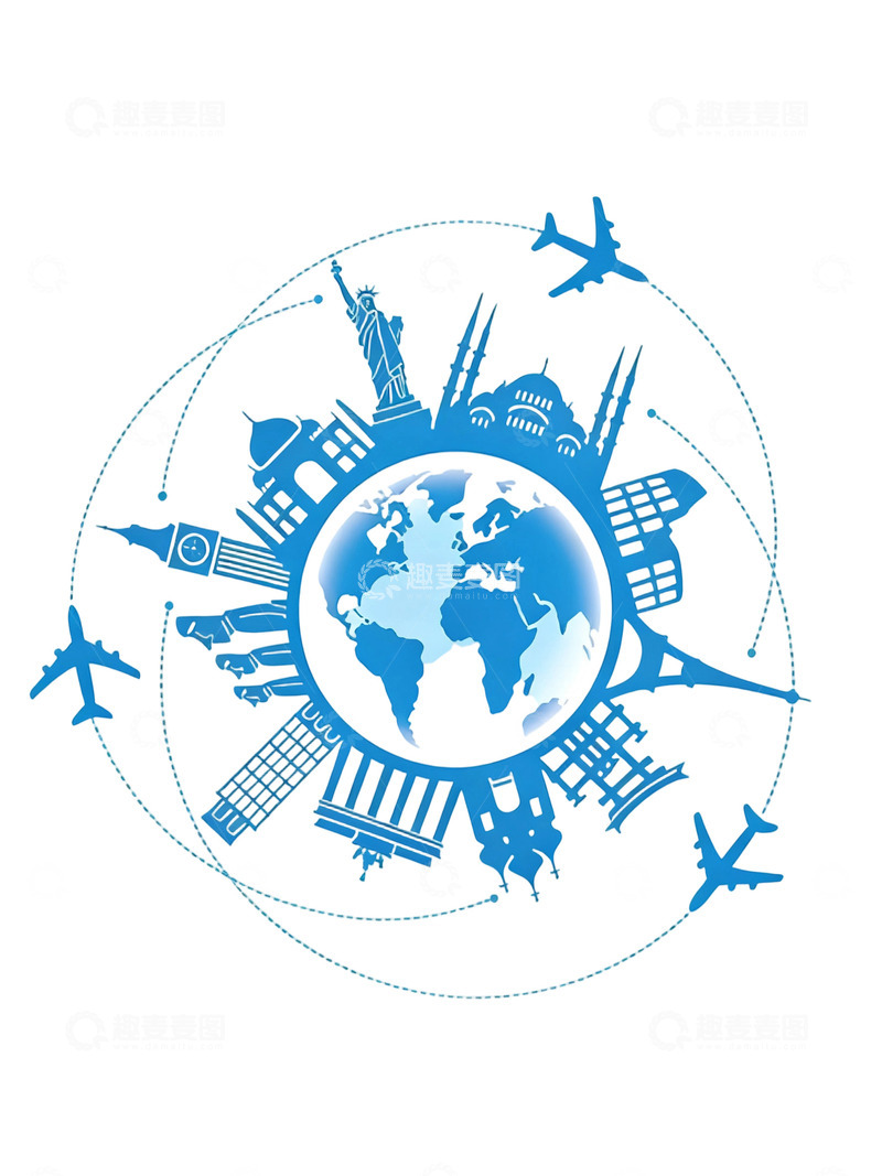 高清大图下载【趣麦麦图】世界旅游插画30