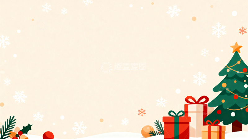 高清大图下载【趣麦麦图】清新圣诞节背景7