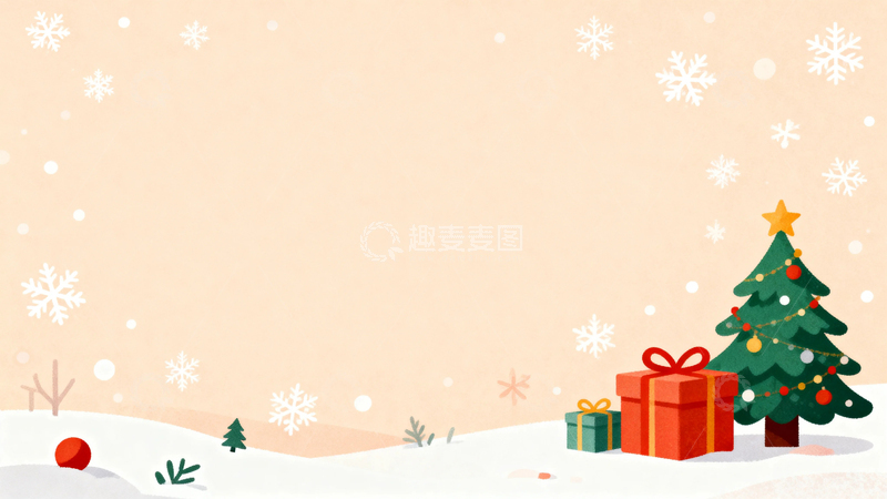 高清大图下载【趣麦麦图】清新圣诞节背景8