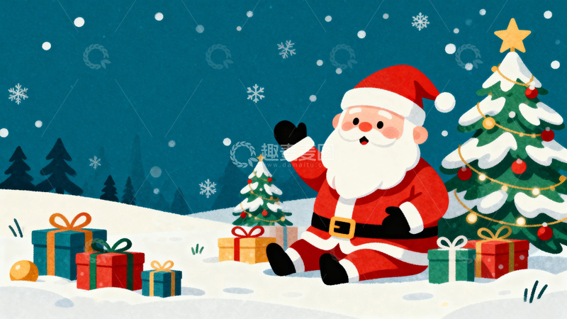 高清大图下载【趣麦麦图】清新圣诞节背景18