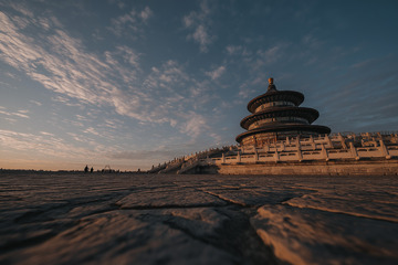 北京天坛的日落