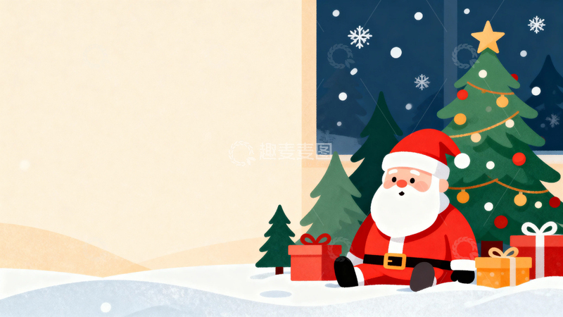 高清大图下载【趣麦麦图】清新圣诞节背景13
