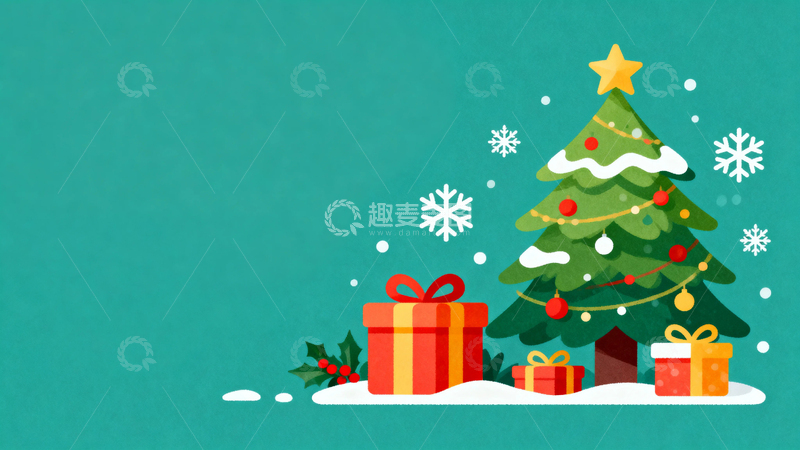高清大图下载【趣麦麦图】圣诞节卡通背景2