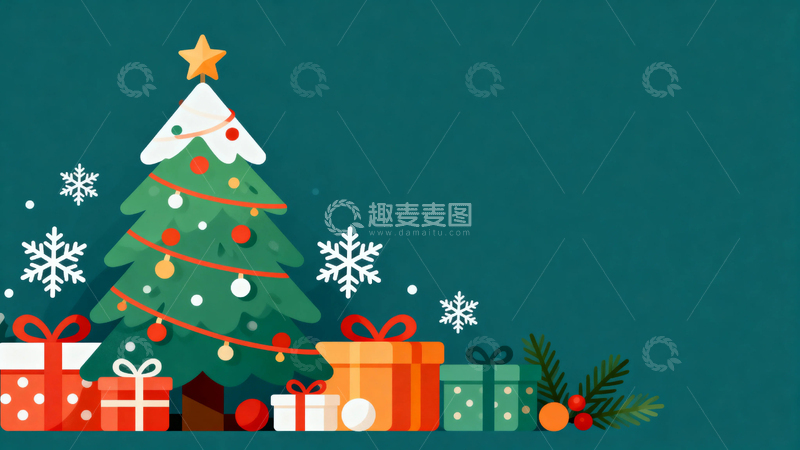 高清大图下载【趣麦麦图】圣诞节卡通背景4