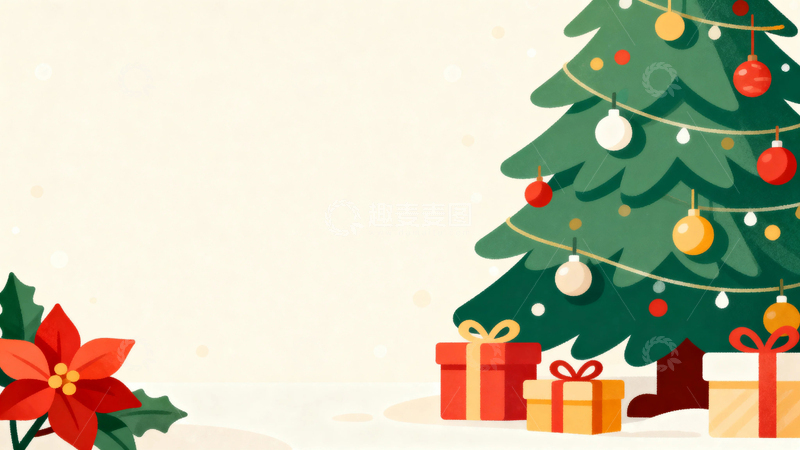 高清大图下载【趣麦麦图】清新圣诞节背景1