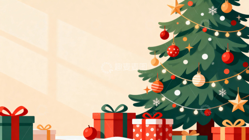 高清大图下载【趣麦麦图】清新圣诞节背景20