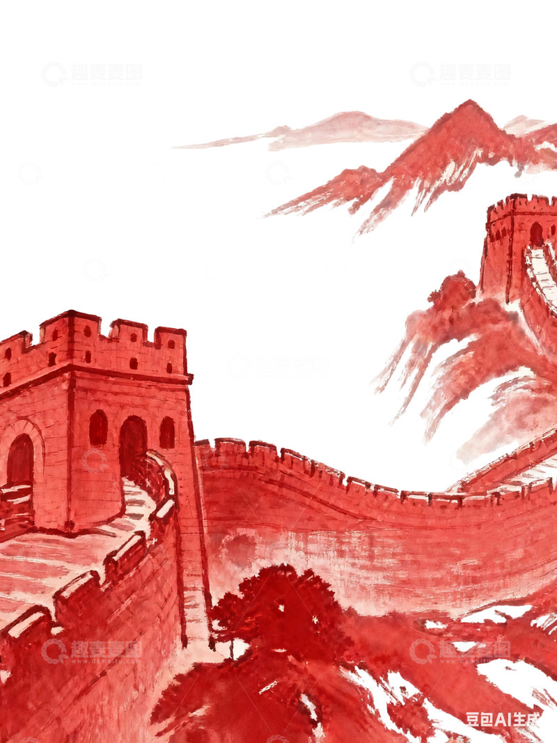 高清大图下载【趣麦麦图】长城免扣素材02