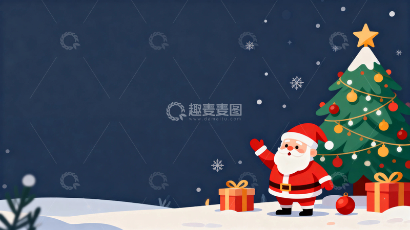 高清大图下载【趣麦麦图】清新圣诞节背景10
