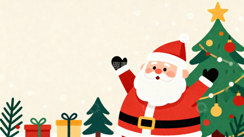 高清大图下载【趣麦麦图】清新圣诞节背景3