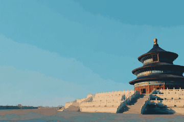 北京天坛像素画