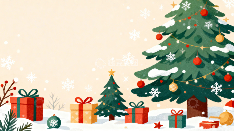 高清大图下载【趣麦麦图】清新圣诞节背景6