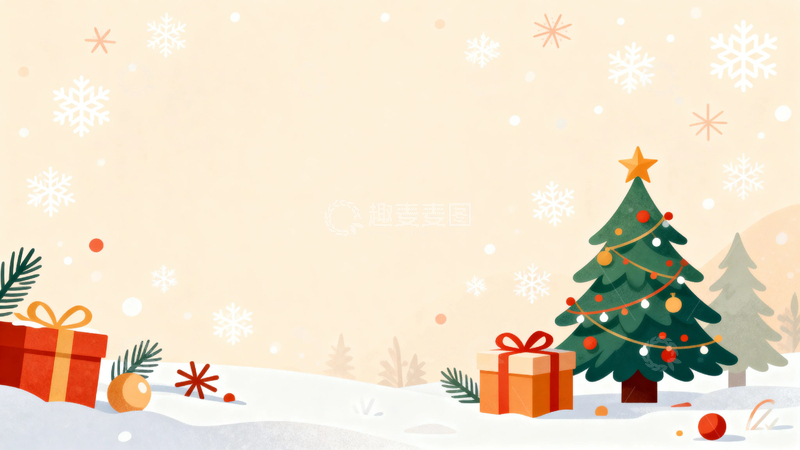 高清大图下载【趣麦麦图】清新圣诞节背景5