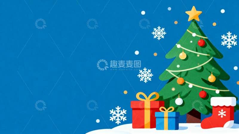 高清大图下载【趣麦麦图】圣诞节卡通背景3