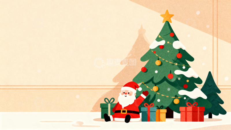 高清大图下载【趣麦麦图】清新圣诞节背景15