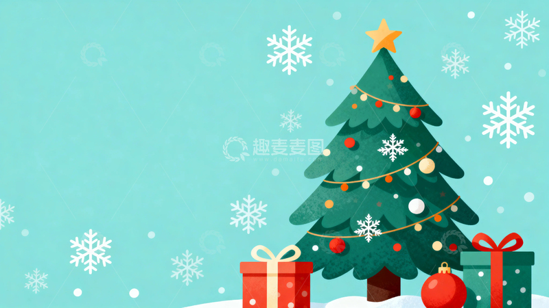 高清大图下载【趣麦麦图】圣诞节卡通背景1