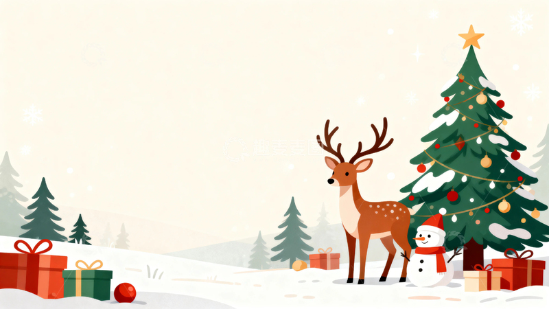 高清大图下载【趣麦麦图】清新圣诞节背景19