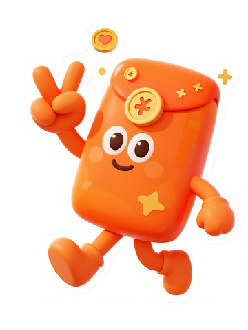 做胜利手势的卡通红包形象