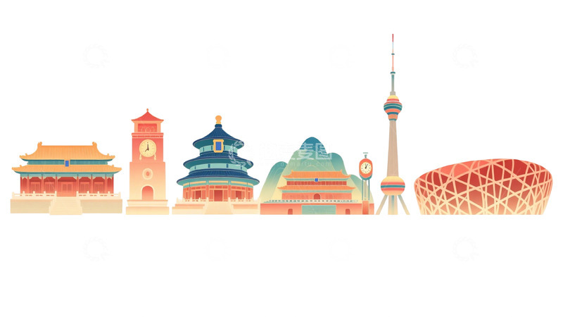 高清大图下载【趣麦麦图】建筑地标插画08