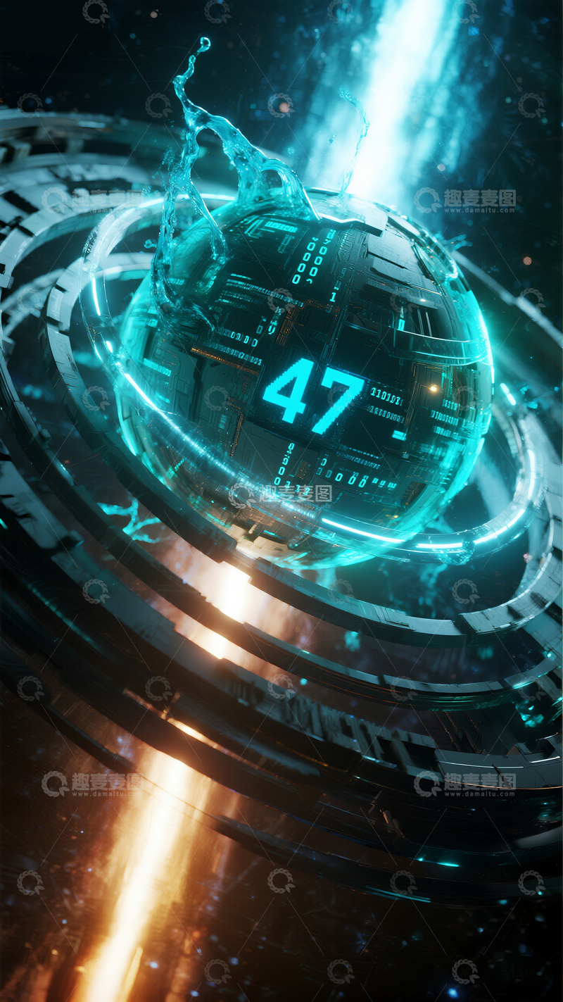 高清大图下载【趣麦麦图】科技感数字 47 星球创意图像