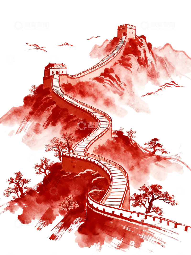 高清大图下载【趣麦麦图】长城免扣素材21