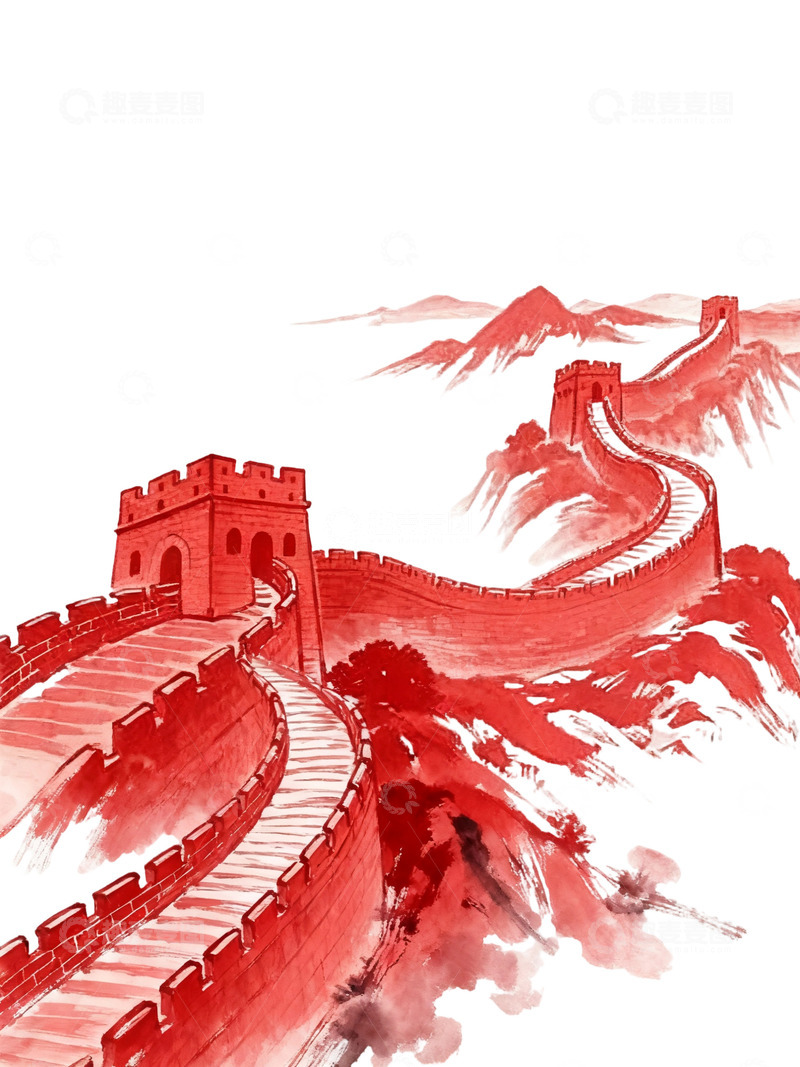 高清大图下载【趣麦麦图】长城免扣素材05
