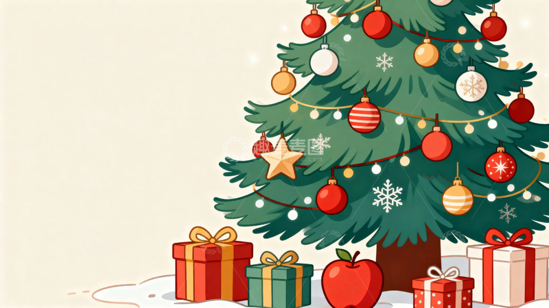 高清大图下载【趣麦麦图】清新圣诞节背景16