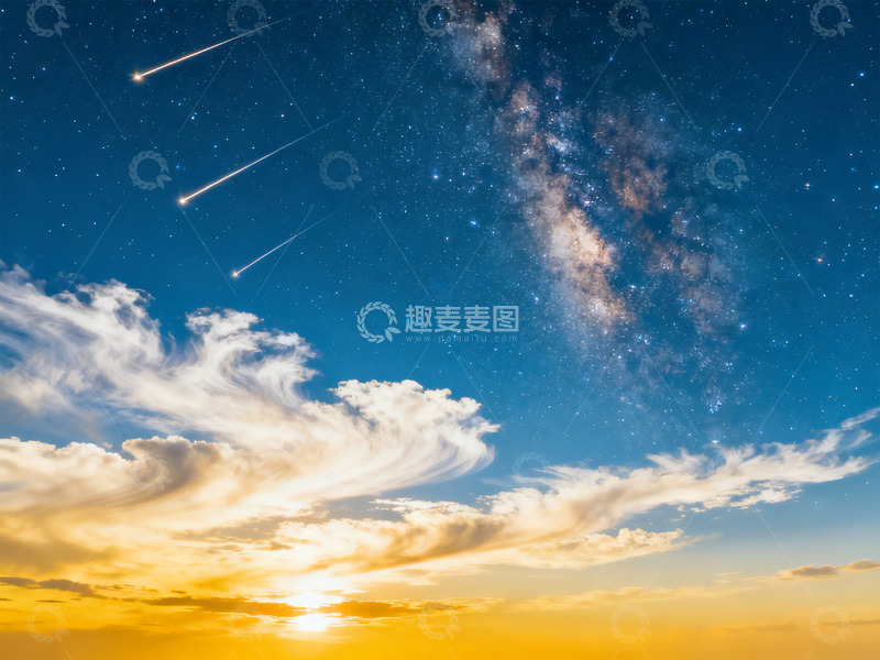高清大图下载【趣麦麦图】星空夕阳云彩3